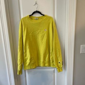 rare bright yellow champion crewneck women’s size xl